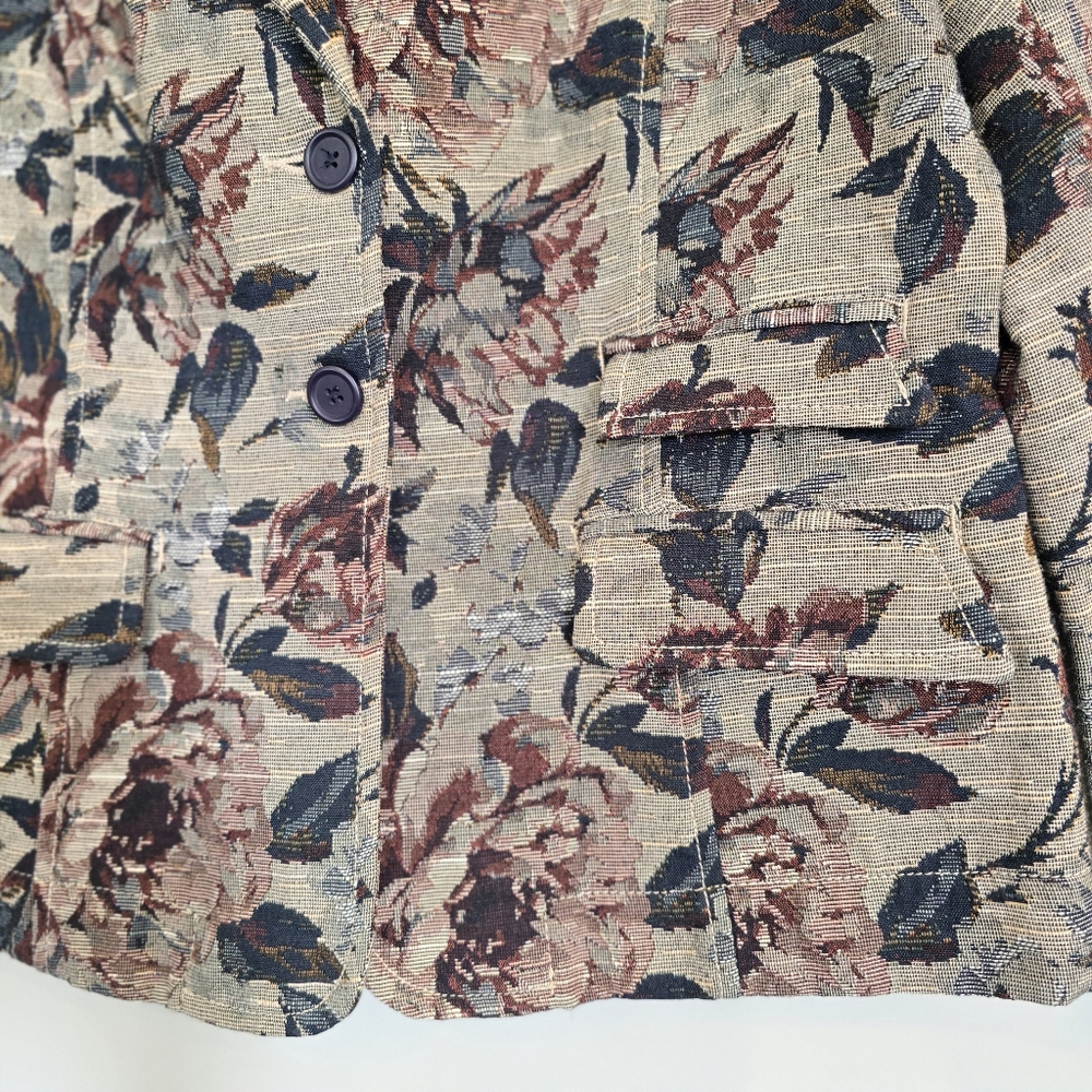 Havana Jack Size‎ 12 Tapestry Jacket Blazer Coat Jaquard Floral Rose Print.D63 - Picture 3 of 10